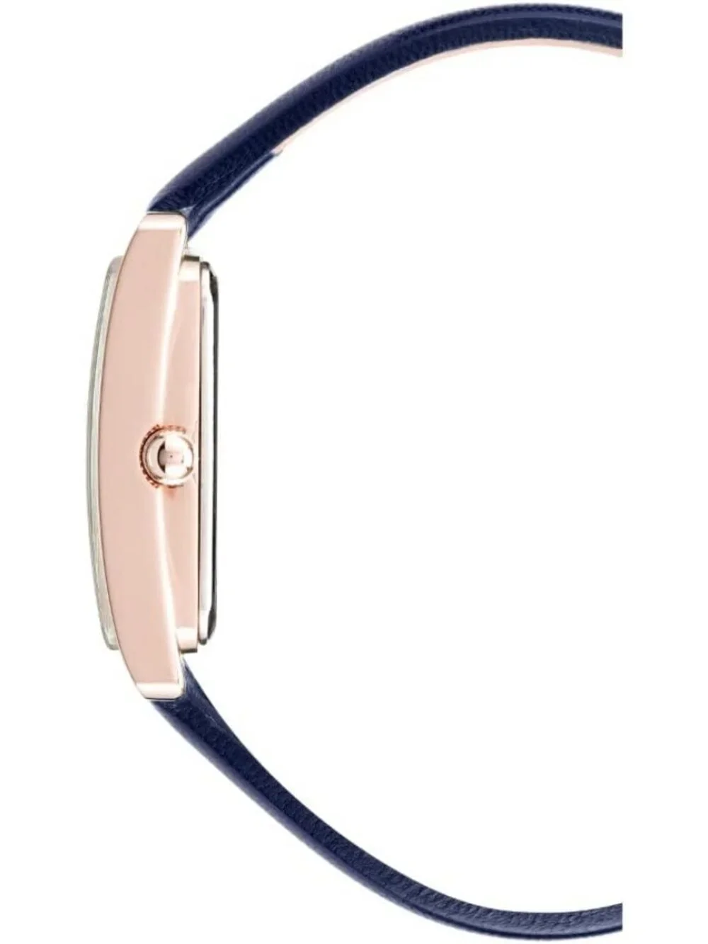Anne Klein Women's Navy Blue Rose Gold Leather Strap Analog Quartz Luxury Watch